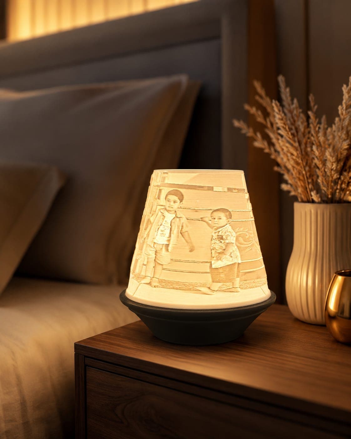 Personalised Lithophane Cone Lamp